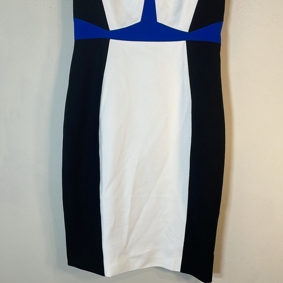 NWT. Karen Millen US 6 Color Block Patch Work Cap Sleeve Sheath Dress. - Picture 4 of 11